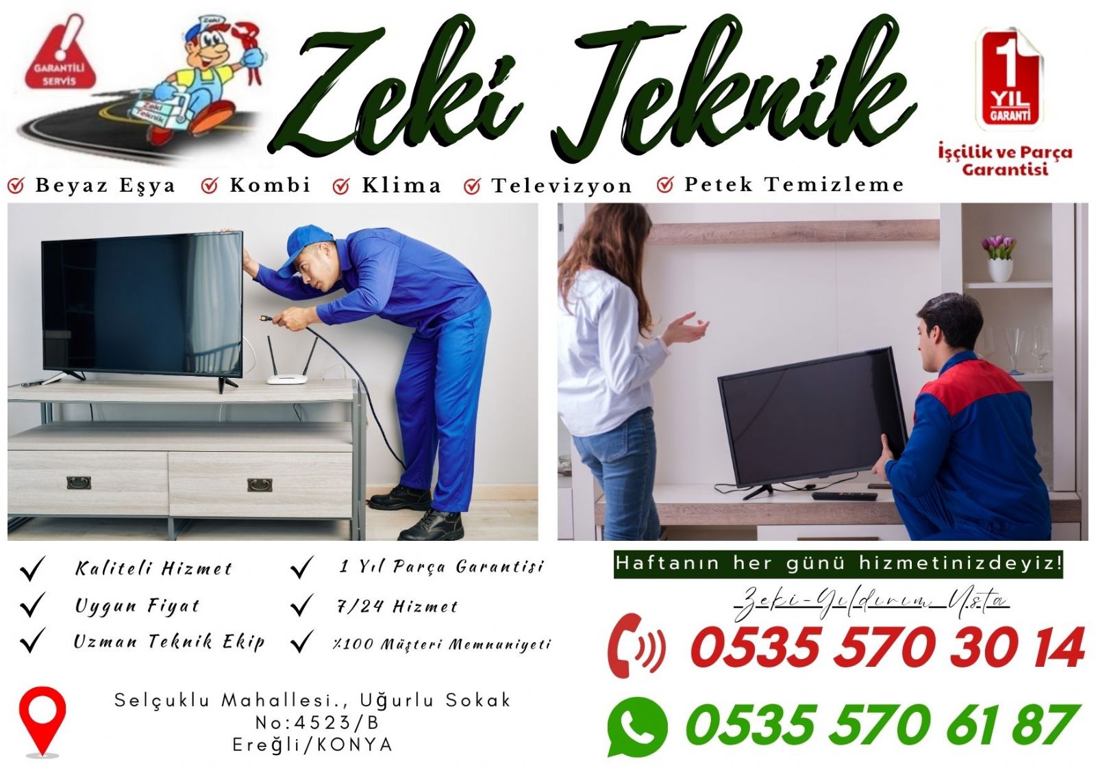 Konya/Ereğli Televizyon Tamircisi
